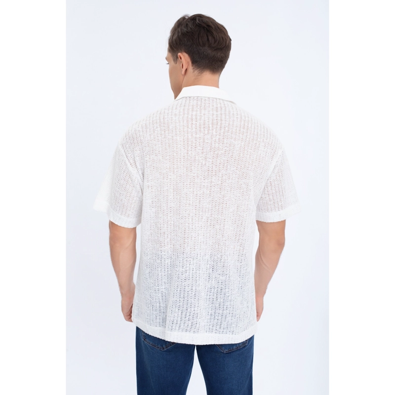 POLERA HOMBRE MANGA CORTA TEJIDA ESTILO CASUAL CON CUELLO 0177 - 4