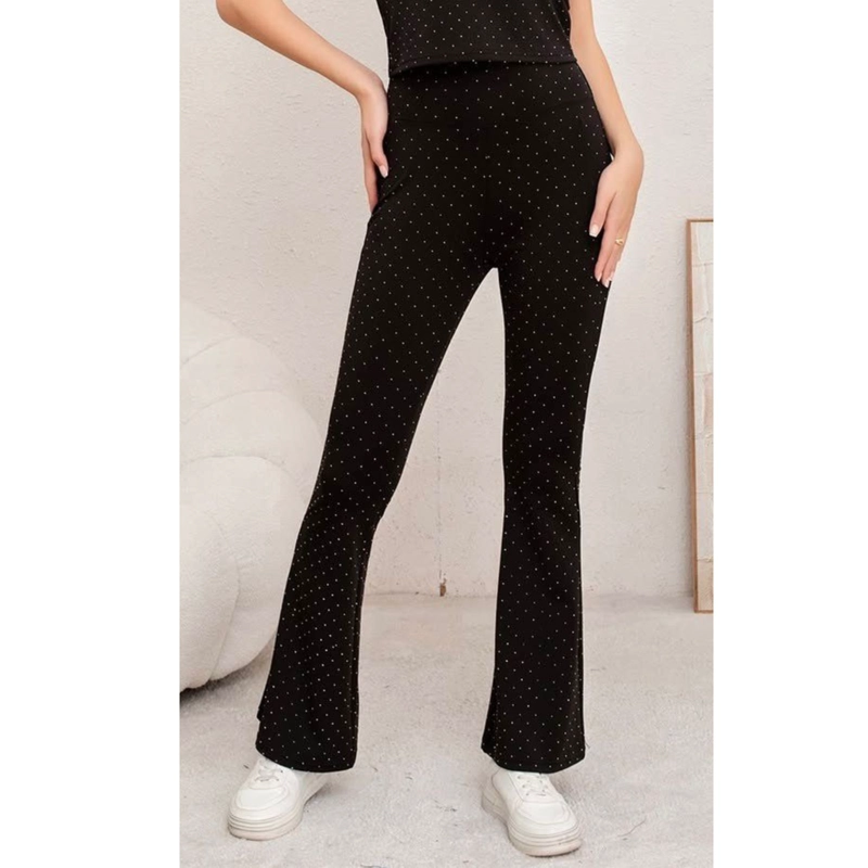 CONJUNTO MUJER 2 PIEZAS POLERA Y CALZA FULL BRILLOS TENDENCIA 7037 - 2