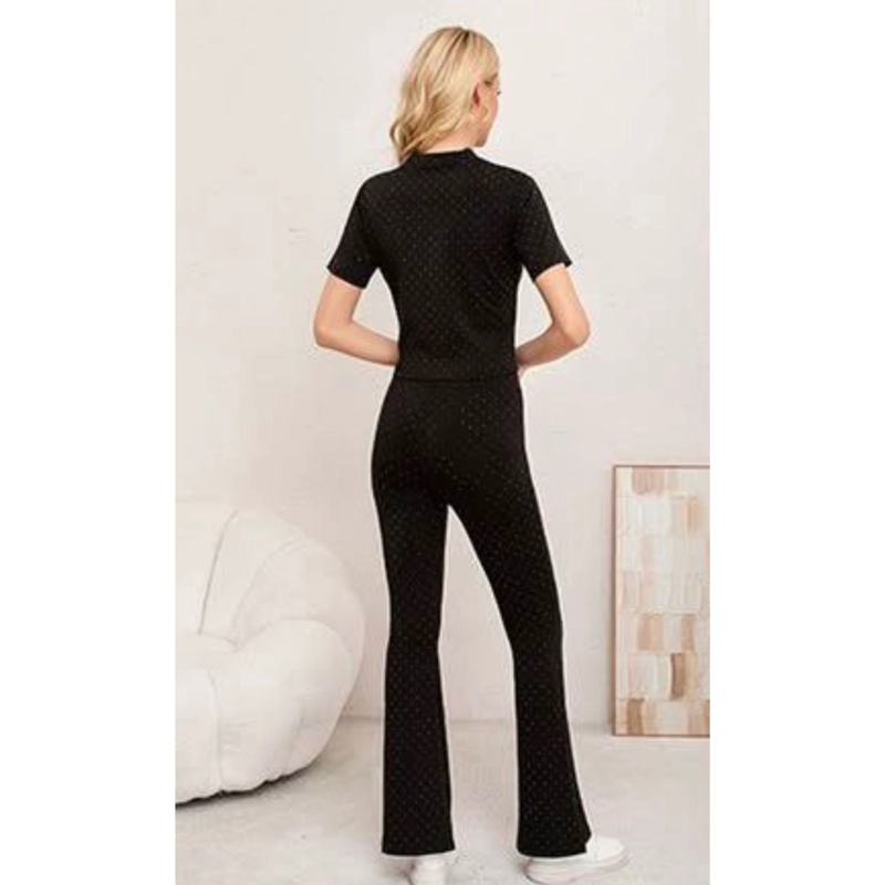 CONJUNTO MUJER 2 PIEZAS POLERA Y CALZA FULL BRILLOS TENDENCIA 7037 - 4