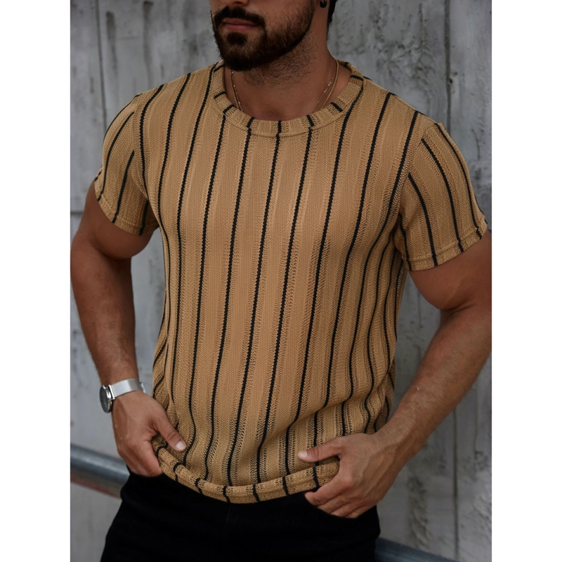 POLERA HOMBRE DE PUNTO TEJIDA MANGA CORTA HILO MODA 0283 - 1