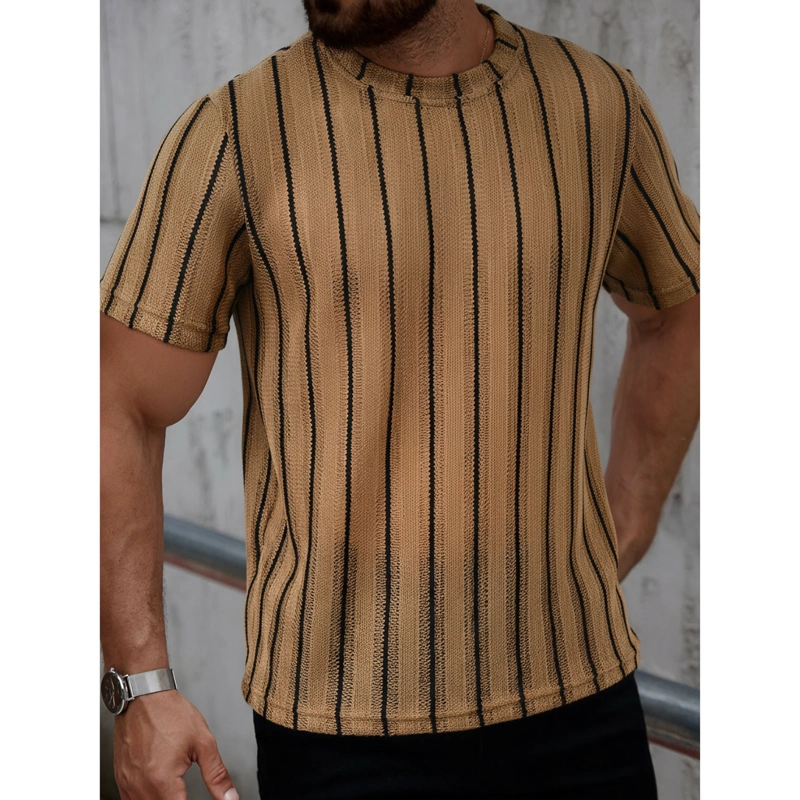 POLERA HOMBRE DE PUNTO TEJIDA MANGA CORTA HILO MODA 0283 - 2