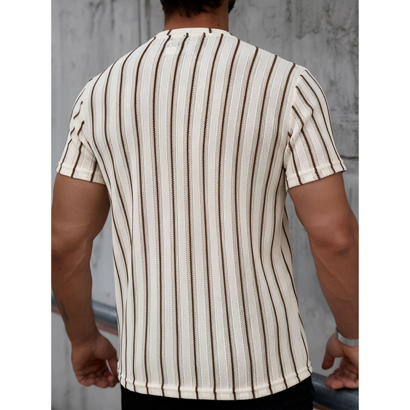 POLERA HOMBRE DE PUNTO TEJIDA MANGA CORTA HILO MODA 0283 - 3