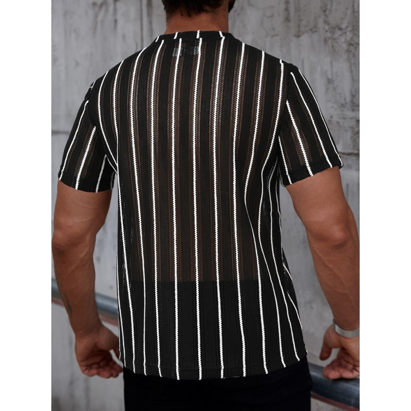 POLERA HOMBRE DE PUNTO TEJIDA MANGA CORTA HILO MODA 0283 - 3
