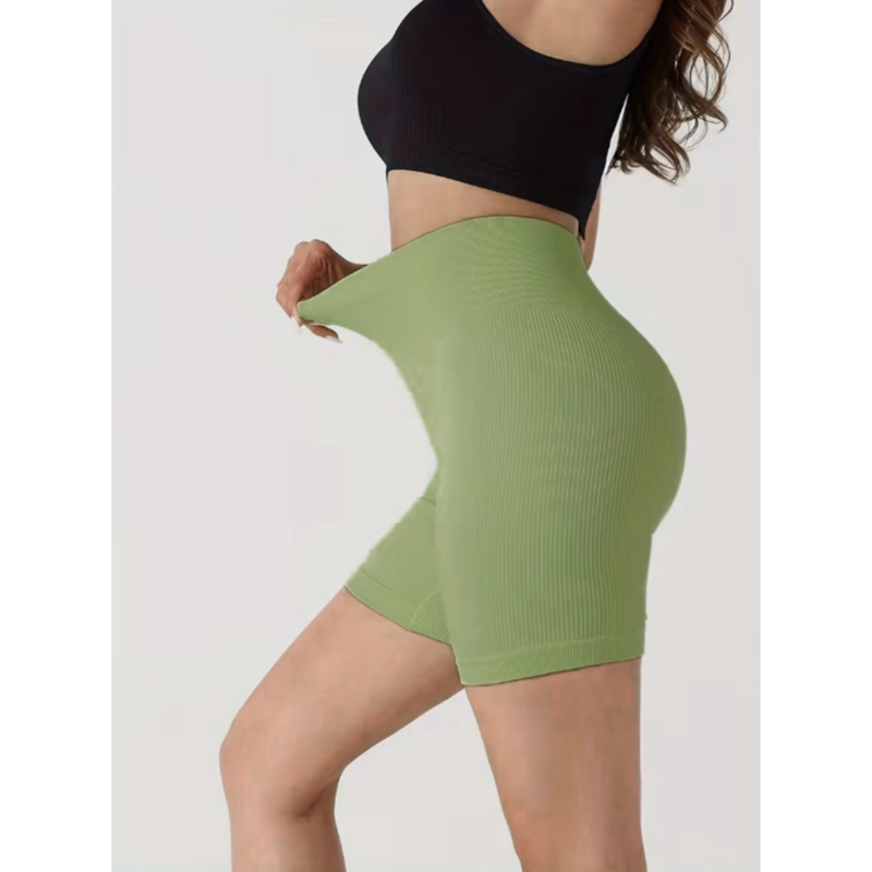 CALZA CORTA ACANALADA MUJER VERANO TIRO ALTO YOGA GYM 8007 - 1