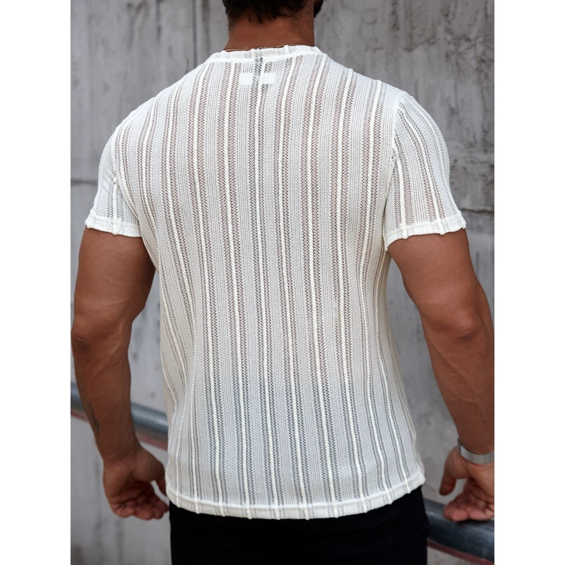 POLERA HOMBRE MANGA CORTA TEJIDA CUELLO REDONDO CASUAL 0275 - 3