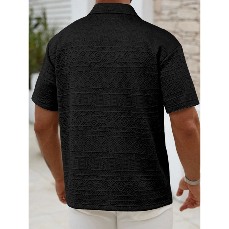 POLERA HOMBRE MANGA CORTA TEXTURA SUAVE CIERRE DISEÑO 0287 - 3