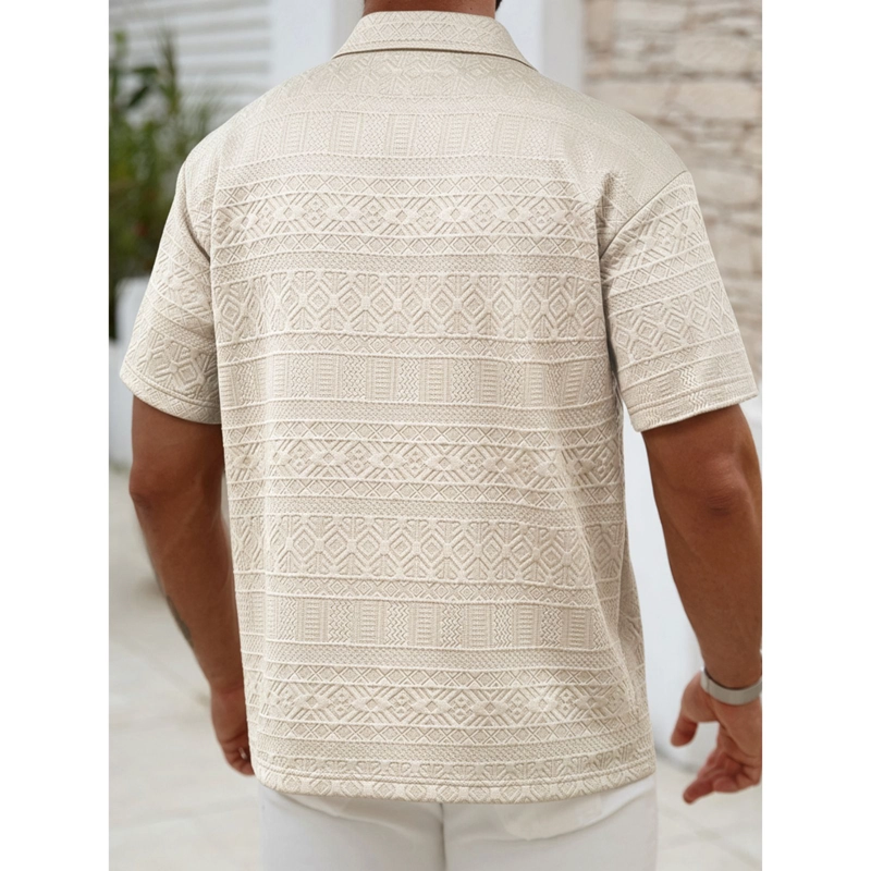 POLERA HOMBRE MANGA CORTA TEXTURA SUAVE CIERRE DISEÑO 0287 - 3