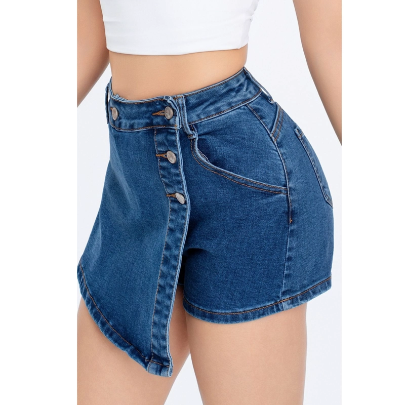 SHORT TIPO MINI FALDA JUVENIL JEANS PREMIUM ELASTICADA 3017 - 1