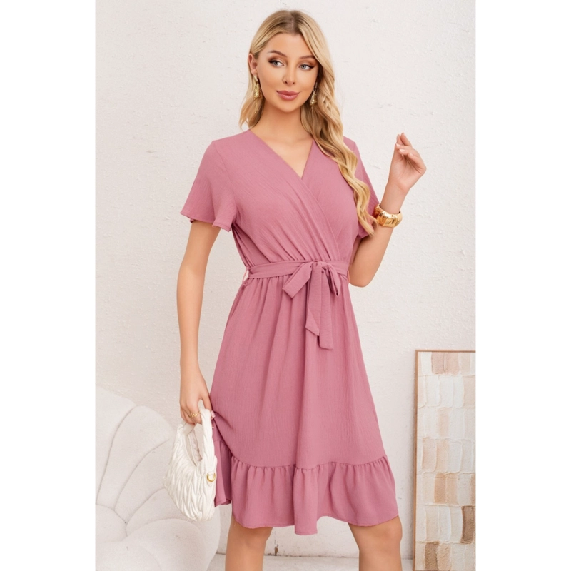 VESTIDO CORTO MUJER PRIMAVERA VERANO MANGA CORTA CASUAL Y EVENTOS 3384 - 1