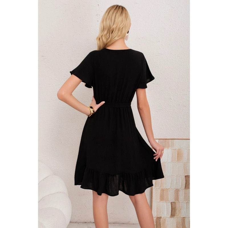 VESTIDO CORTO MUJER PRIMAVERA VERANO MANGA CORTA CASUAL Y EVENTOS 3384 - 3