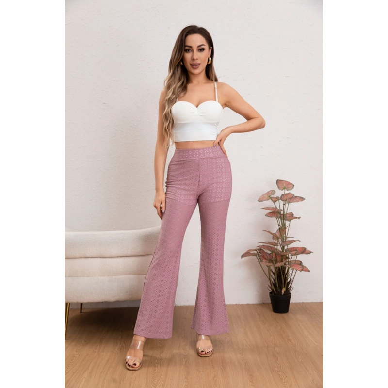 PANTALON FLARE PLAYERO MUJER BRODERIE JUVENIL VERANO 5007 Rosa L-XL