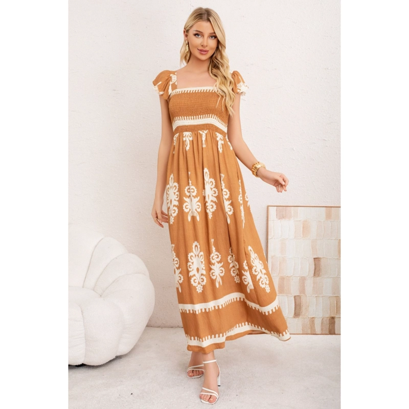 MAXI VESTIDO LARGO VERANO MUJER ESTAMPADO CASUAL SIN MANGAS 3380 - 2