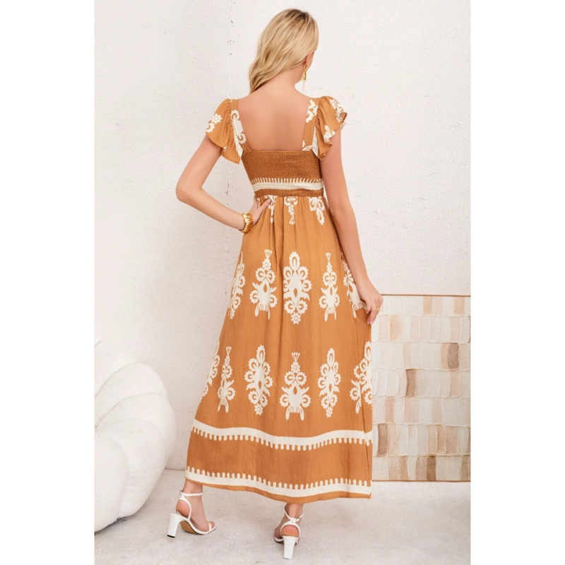 MAXI VESTIDO LARGO VERANO MUJER ESTAMPADO CASUAL SIN MANGAS 3380 - 3