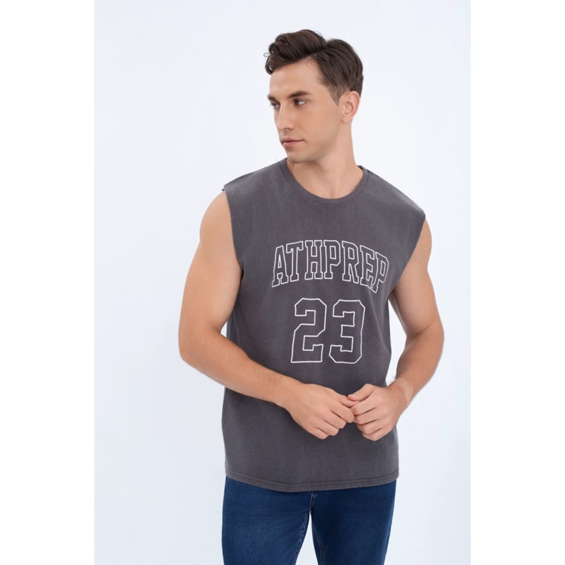 POLERA MUSCULOSA HOMBRE ALGODON SIN MANGAS COLORES LETRAS 7601 - 1