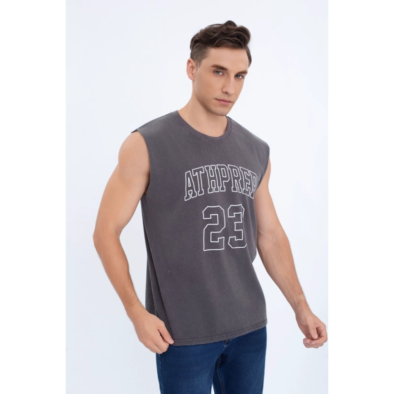 POLERA MUSCULOSA HOMBRE ALGODON SIN MANGAS COLORES LETRAS 7601 - 2