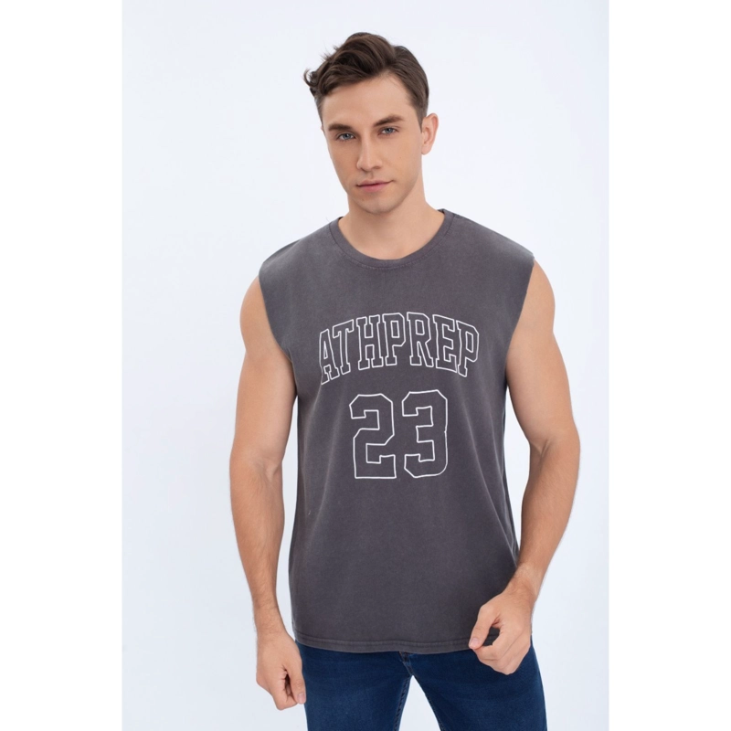 POLERA MUSCULOSA HOMBRE ALGODON SIN MANGAS COLORES LETRAS 7601 - 3