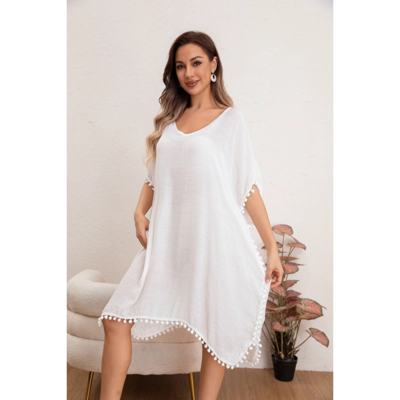 VESTIDO MUJER CORTO PLAYERO SALIDA DE BAÑO TUNICA VERANO 8351 - 1