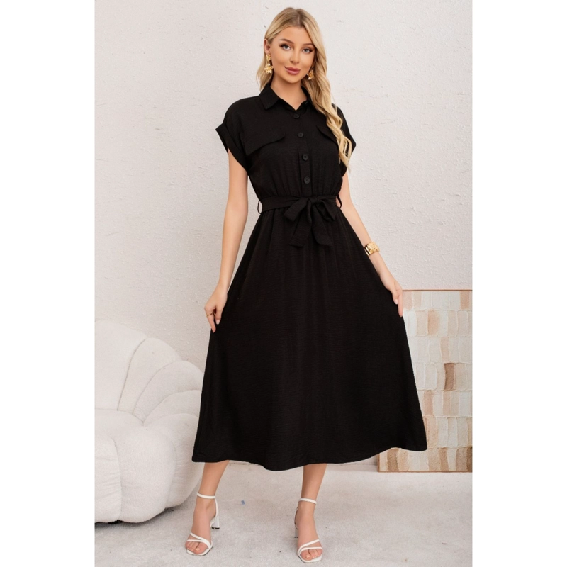 MAXI VESTIDO LARGO MUJER TELA TIPO JEANS CON MANGAS PREMIUM 3373 - 2