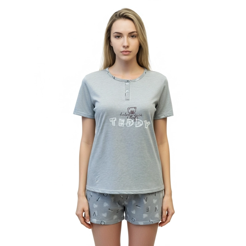 PIJAMA MUJER VERANO POLERA MANGA CORTA Y SHORT 368 - 1