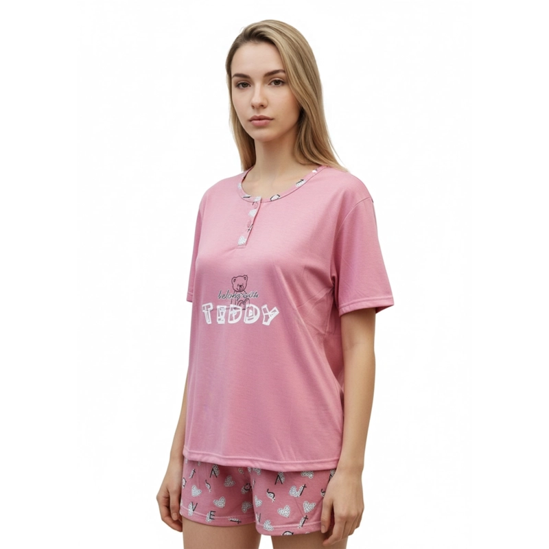 PIJAMA MUJER VERANO POLERA MANGA CORTA Y SHORT 368 - 2