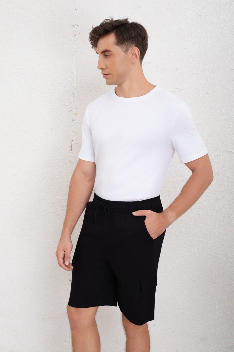 SHORT CARGO BERMUDA HOMBRE TIPO LINO TEMPORADA PRIMAVERA VERANO 7145 - 1