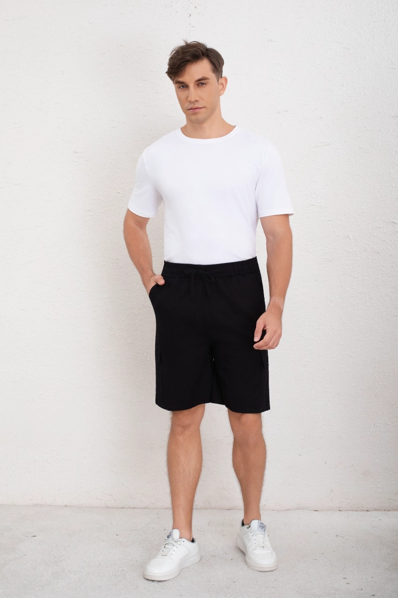 SHORT CARGO BERMUDA HOMBRE TIPO LINO TEMPORADA PRIMAVERA VERANO 7145 - 2