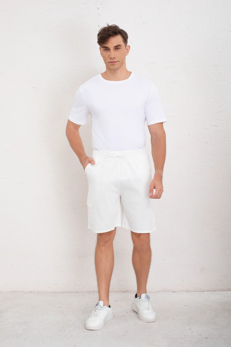 SHORT CARGO BERMUDA HOMBRE TIPO LINO TEMPORADA PRIMAVERA VERANO 7145 - 2