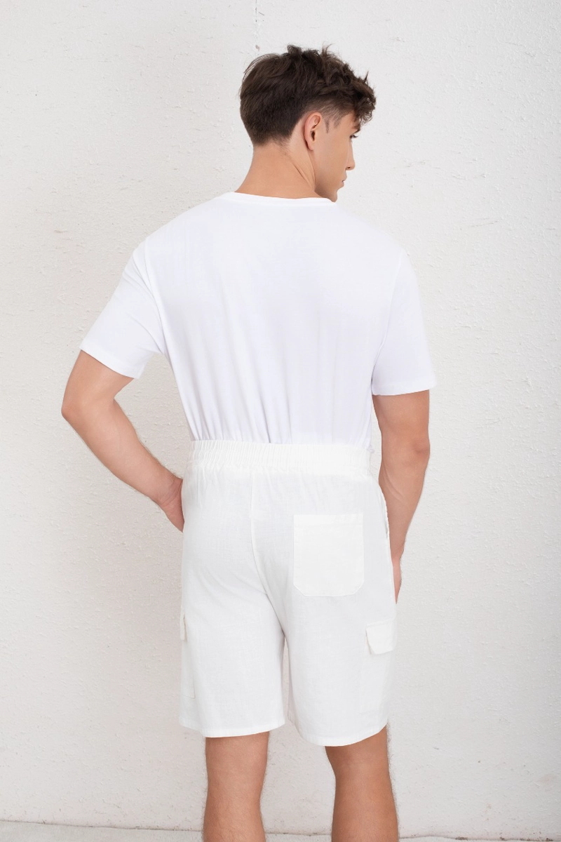 SHORT CARGO BERMUDA HOMBRE TIPO LINO TEMPORADA PRIMAVERA VERANO 7145 - 4
