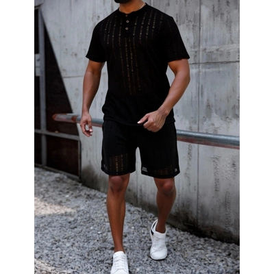 POLERA HOMBRE MANGA CORTA TEJIDA ESTILO CASUAL BOTONES 0262 - 1