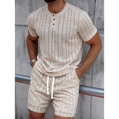 POLERA HOMBRE MANGA CORTA TEJIDA ESTILO CASUAL BOTONES 0262 - 1