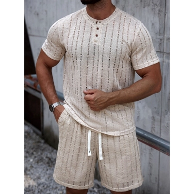 POLERA HOMBRE MANGA CORTA TEJIDA ESTILO CASUAL BOTONES 0262 - 2