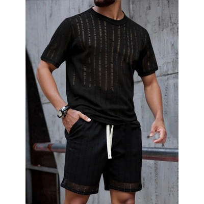 POLERA HOMBRE MANGA CORTA TEJIDA ESTILO CASUAL VERANO 0260 - 1