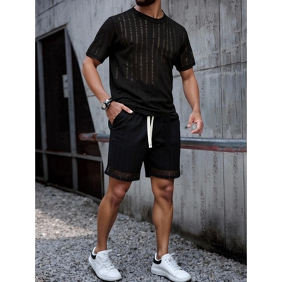 POLERA HOMBRE MANGA CORTA TEJIDA ESTILO CASUAL VERANO 0260 - 2