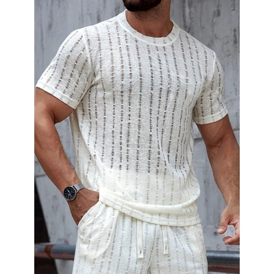 POLERA HOMBRE MANGA CORTA TEJIDA ESTILO CASUAL VERANO 0260 - 3