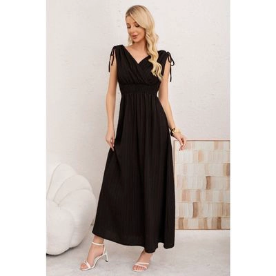 MAXI VESTIDO LARGO MUJER CASUAL EVENTOS TEXTURIZADO SIN MANGA 3374 - 2