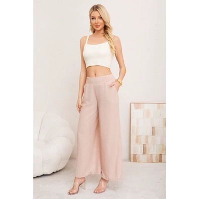 PANTALON PALAZZO MUJER VERANO CASUAL PRETINA ALTA JASPEADO 3010 - 2