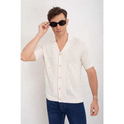 CAMISA HOMBRE HILO ALGODON VERANO CALIDAD PREMIUM DISEÑO CUADROS 7223 - 1
