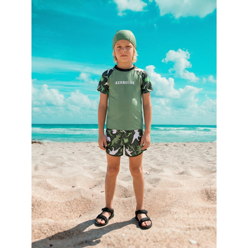 CONJUNTO DE BAÑO NIÑOS SHORT POLERA Y GORRO SECADO RAPIDO 8003 - 1