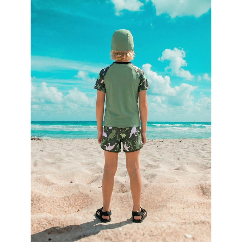 CONJUNTO DE BAÑO NIÑOS SHORT POLERA Y GORRO SECADO RAPIDO 8003 - 4