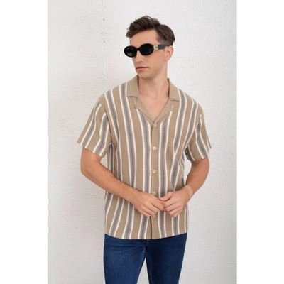 CAMISA HOMBRE HILO ALGODON VERANO DISEÑO LINEAS CALIDAD PREMIUM 7225 - 2