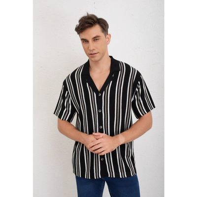 CAMISA HOMBRE HILO ALGODON VERANO DISEÑO LINEAS CALIDAD PREMIUM 7225 - 3