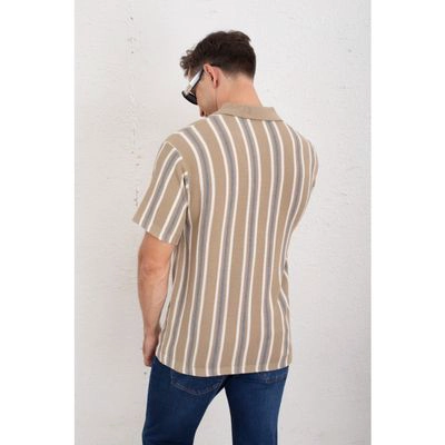 CAMISA HOMBRE HILO ALGODON VERANO DISEÑO LINEAS CALIDAD PREMIUM 7225 - 4