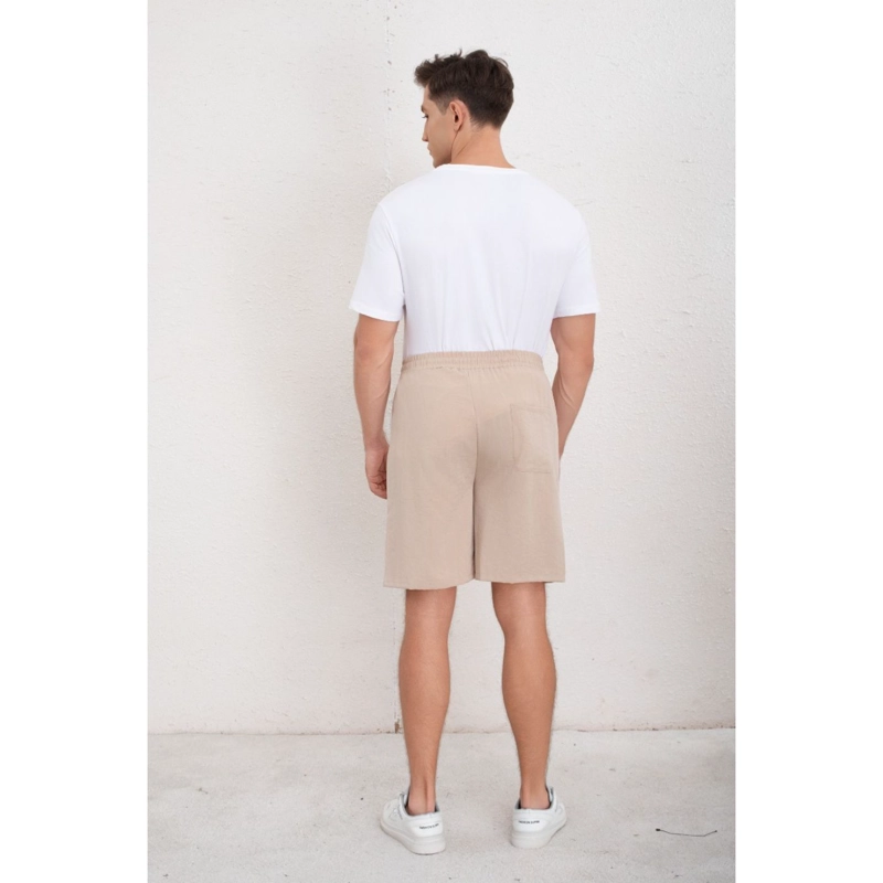 SHORT HOMBRE BERMUDA HOLGADO TIPO LINO PANTALON CORTO CASUAL 7148 - 4