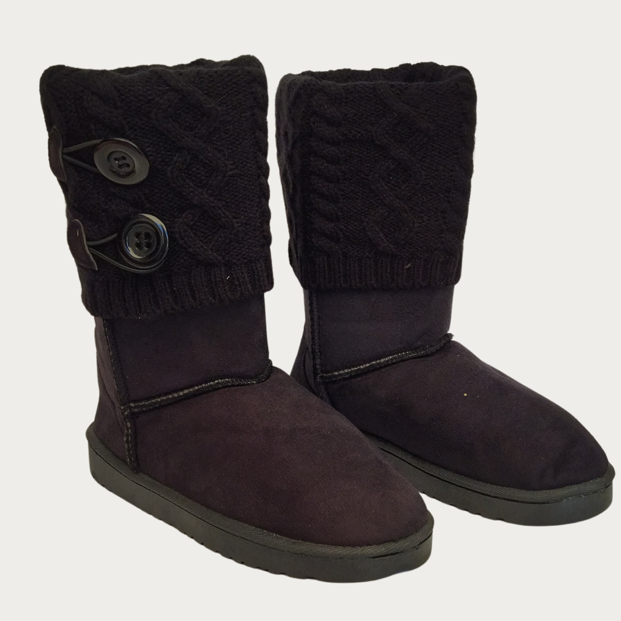 BOTAS LARGA MUJER FORRO INTERIOR CHIPORRO CON BOTONES 5186 - 1