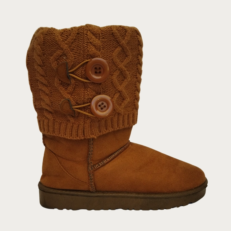BOTAS LARGA MUJER FORRO INTERIOR CHIPORRO CON BOTONES 5186 - 3