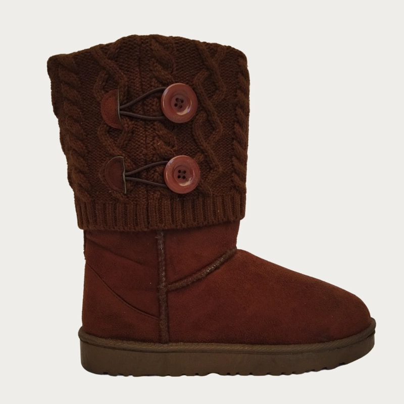 BOTAS LARGA MUJER FORRO INTERIOR CHIPORRO CON BOTONES 5186 - 4