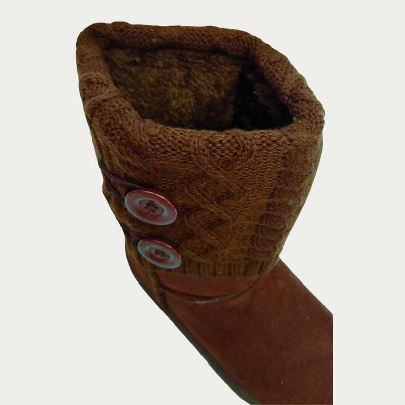 BOTAS LARGA MUJER FORRO INTERIOR CHIPORRO CON BOTONES 5186 - 5