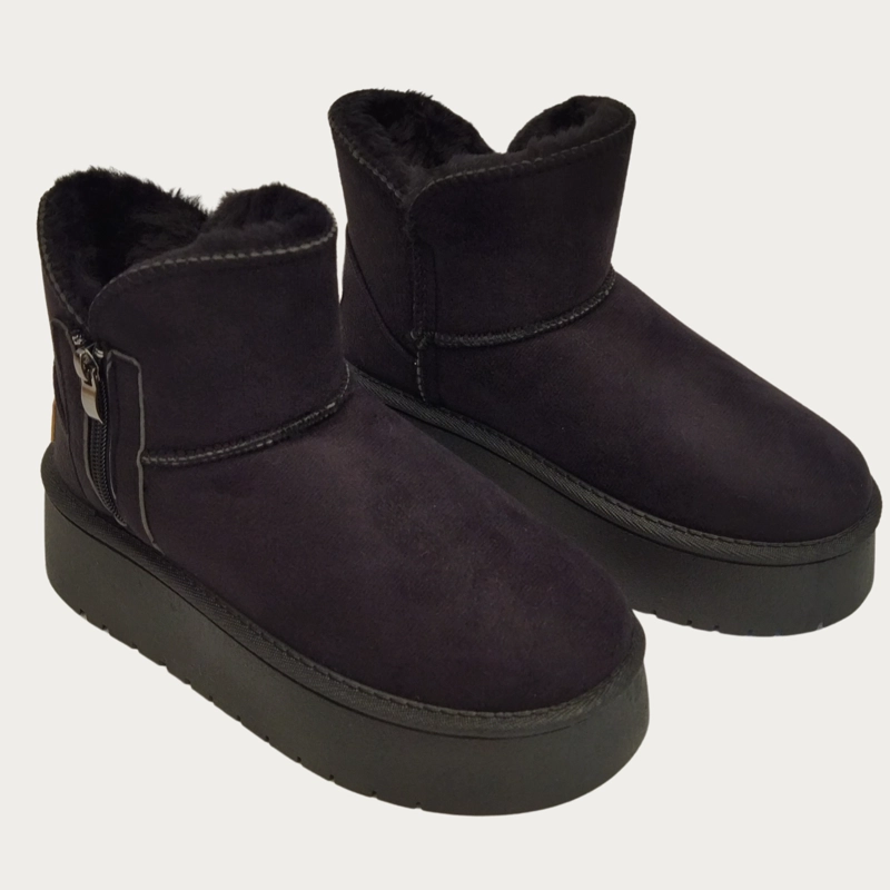 BOTIN CORTO MUJER FORRO INTERIOR CHIPORRO PLATAFORMA CON CIERRE 6064 - 1