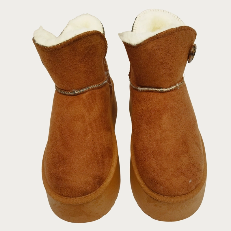 BOTIN CORTO MUJER FORRO INTERIOR CHIPORRO PLATAFORMA CON BOTON 6060 - 2
