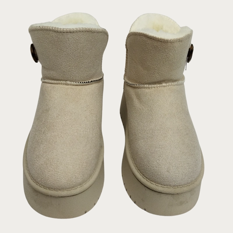 BOTIN CORTO MUJER FORRO INTERIOR CHIPORRO PLATAFORMA CON BOTON 6060 - 2